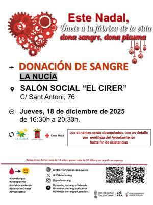 Donaci&oacute;n de Sangre por Navidad este jueves con &ldquo;regalo&rdquo; para los solidarios