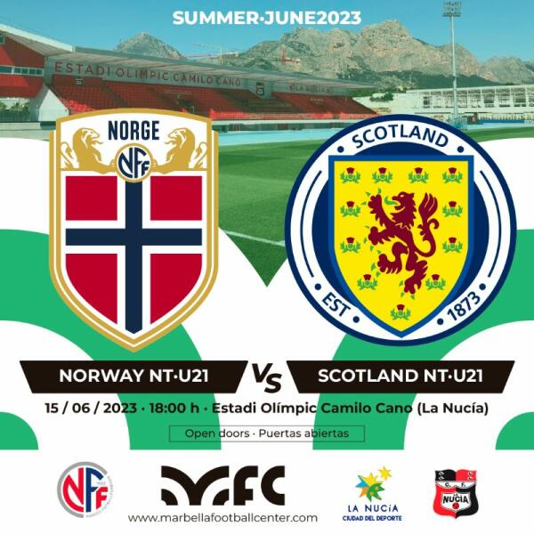 Las sub 21 de Escocia y Noruega se enfrentan mañana en el Estadi Olímpic 