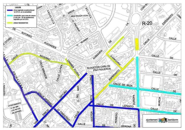Benidorm // Movilidad implanta más de 250 plazas de aparcamiento para residentes en el Ensanche de Levante 