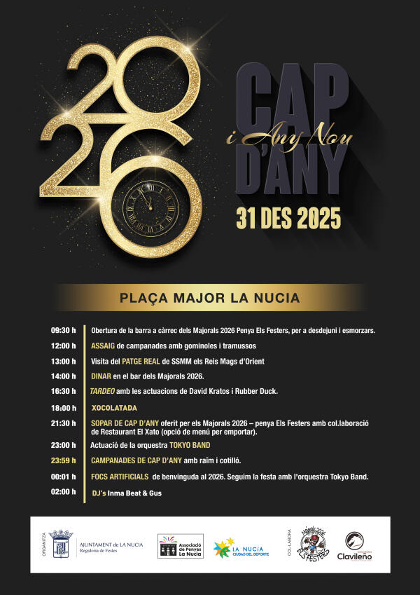 La pla&ccedil;a Major dar&aacute; la bienvenida a 2026 con una gran fiesta