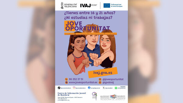 Benidorm vuelve a participar en el programa &lsquo;Jove Oportunitat&rsquo; para activar a los j&oacute;venes a construir su propio proyecto de vida 