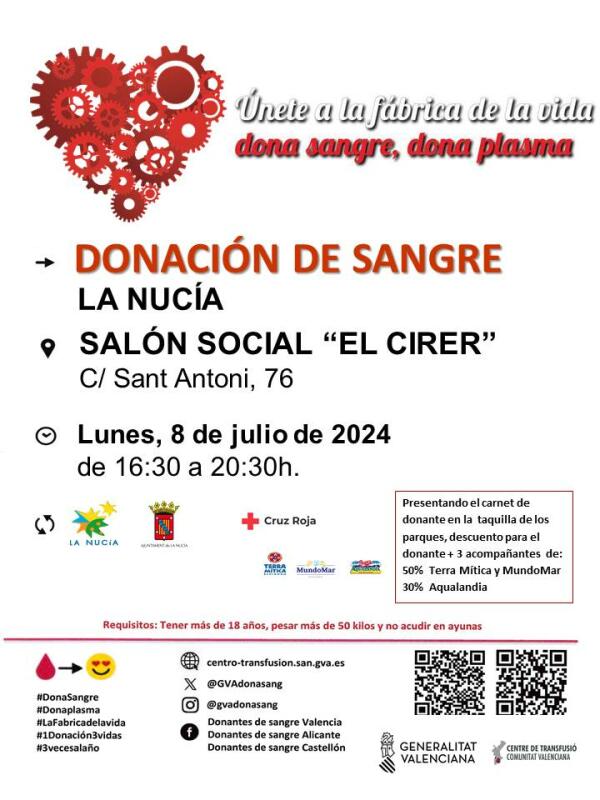 Nueva donación de sangre esta tarde en El Cirer