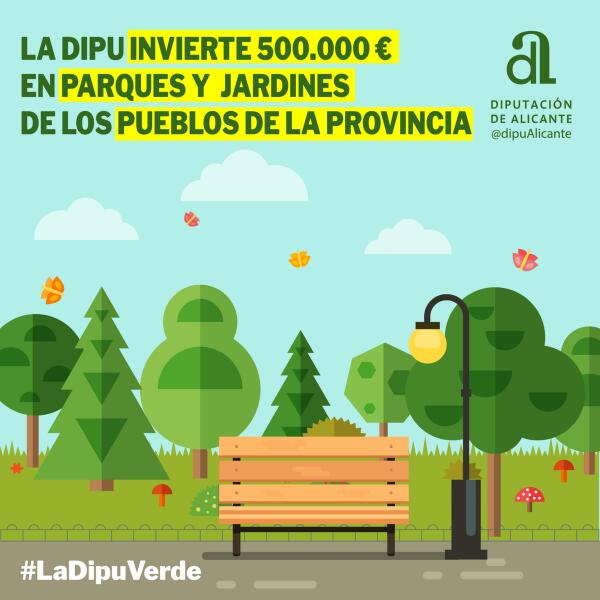 La Diputaci&oacute;n de Alicante invertir&aacute; 500.000 euros en la adecuaci&oacute;n y mejora de zonas verdes de 16 municipios de la provincia