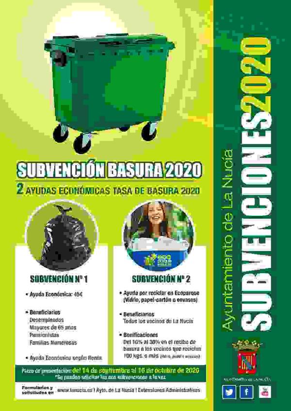 La Subvención de la Basura y Reciclaje finaliza el 16 de octubre 