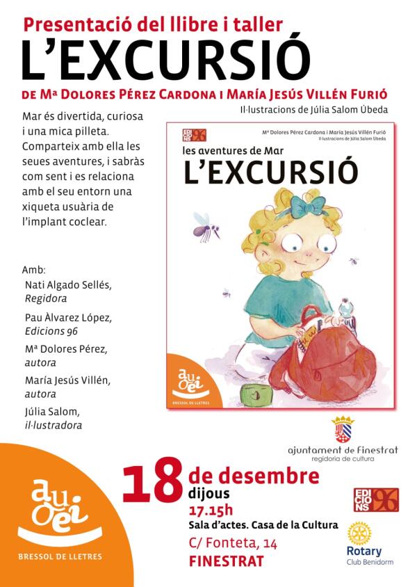 &lsquo;L&rsquo;EXCURSI&Oacute;&rsquo;, UN CUENTO ILUSTRADO PARA ENTENDER COMO SIENTE MAR. UNA NI&Ntilde;A DE FINESTRAT CON IMPLANTE COCLEAR. 