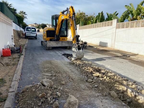 La primera fase de las obras en la Urbanización Foia Blanca de l'Alfàs entra en su recta final