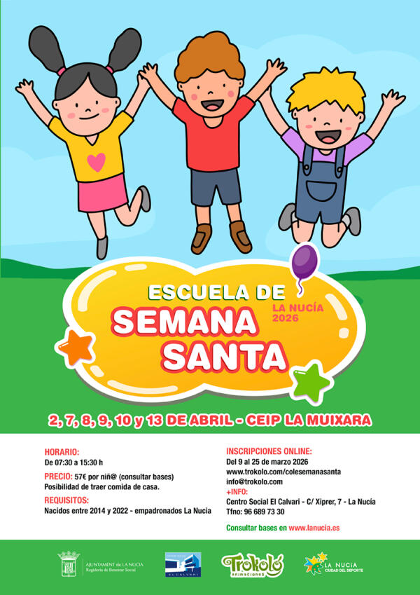 Abierto el plazo de inscripci&oacute;n de la &ldquo;Escuela de Semana Santa 2026&rdquo; 