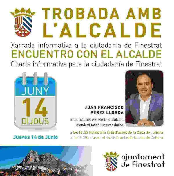 El alcalde de Finestrat vuelve a rendir cuentas ante sus vecinos en una charla abierta a la participaci&oacute;n ciudadana 