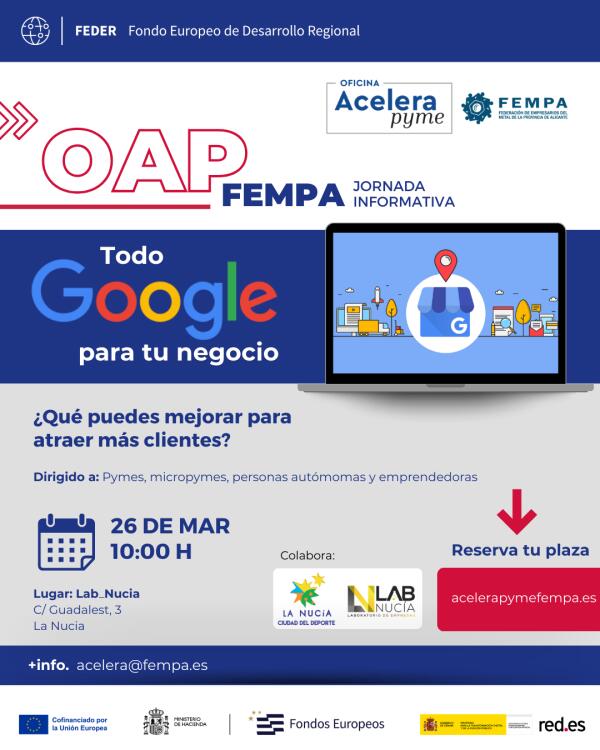 Curso gratuito &ldquo;Todo google para tu negocio&rdquo; este jueves en Lab_Nucia  