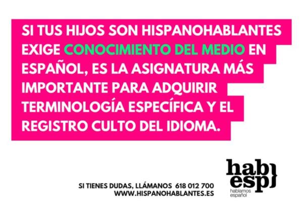 Si tus hijos son hispanohablantes exige Conocimiento del Medio en español.