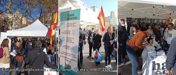 ÉXITO DE LA CARPA REIVINDICATIVA DE HABLAMOS ESPAÑOL ESTA MAÑANA EN BARCELONA