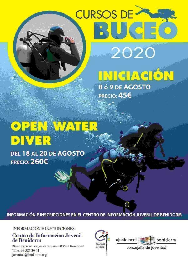 Juventud oferta dos cursos de buceo en agosto. 