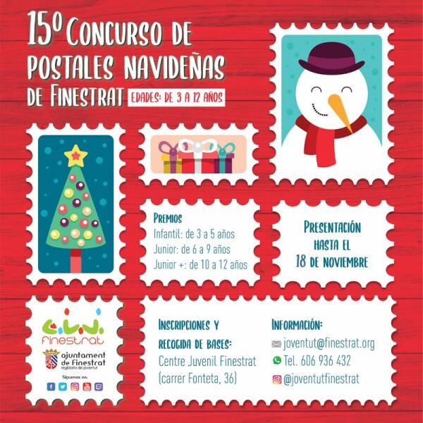 EL TRADICIONAL CONCURSO DE POSTALES NAVIDEÑAS DE FINESTRAT CUMPLE 15 AÑOS 