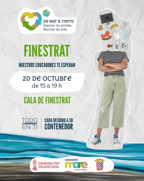 La Cala de Finestrat acoge una tarde de actividades del Consorci Mare el próximo lunes para jugar y aprender cómo proteger nuestra playa 