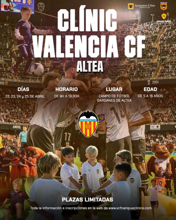 El Valencia CF celebrará el IV Clínic de fútbol en Altea