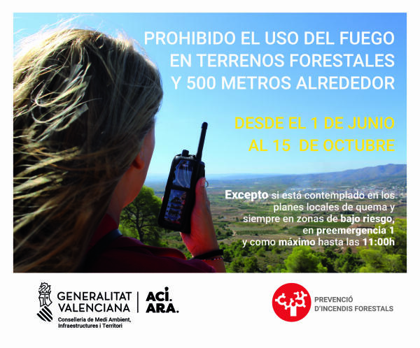 La Nucía recuerda la prohibición de quemas agrícolas del 1 de junio al 15 de octubre