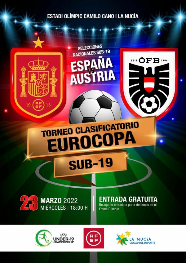 Las invitaciones para el partido España-Austria sub 19 se pueden recoger en el Estadi