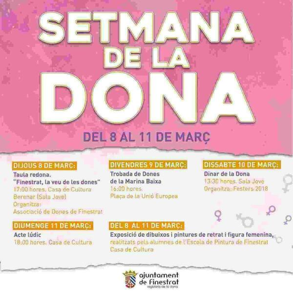 Finestrat celebra la &ldquo;Setmana de la Dona&rdquo; para conmemorar el D&iacute;a Internacional de la Mujer
