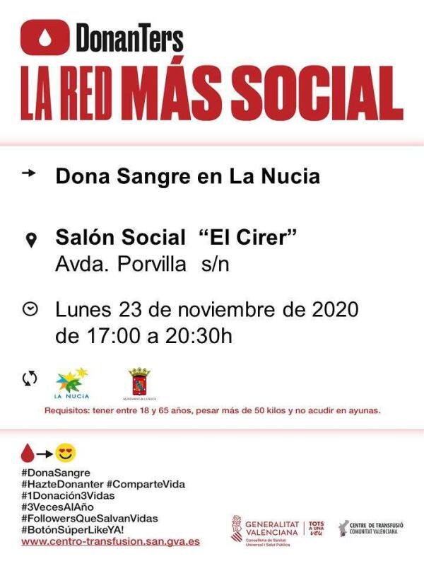 El próximo lunes donación de sangre en el “Cirer”