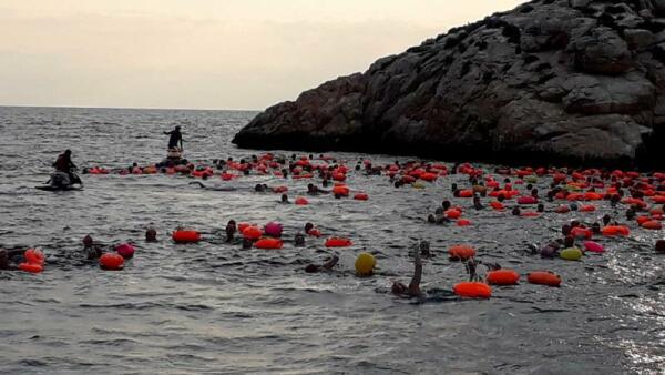 Máxima expectación ante la XX Travesía a nado de la bahía de Benidorm entre l’Illa y Mal Pas