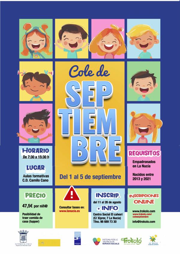 El “Cole de Septiembre 2025” abre inscripciones el próximo lunes 