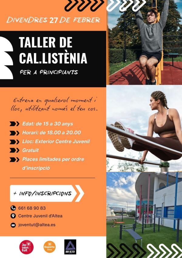 Las Concejal&iacute;as de Juventud y Deportes organizan un taller gratuito de calistenia 