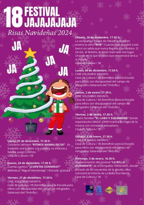 Hoy comienza en l’Alfàs el 18 Festival Infantil Jajajajaja Risas Navideñas con un concierto titiritero