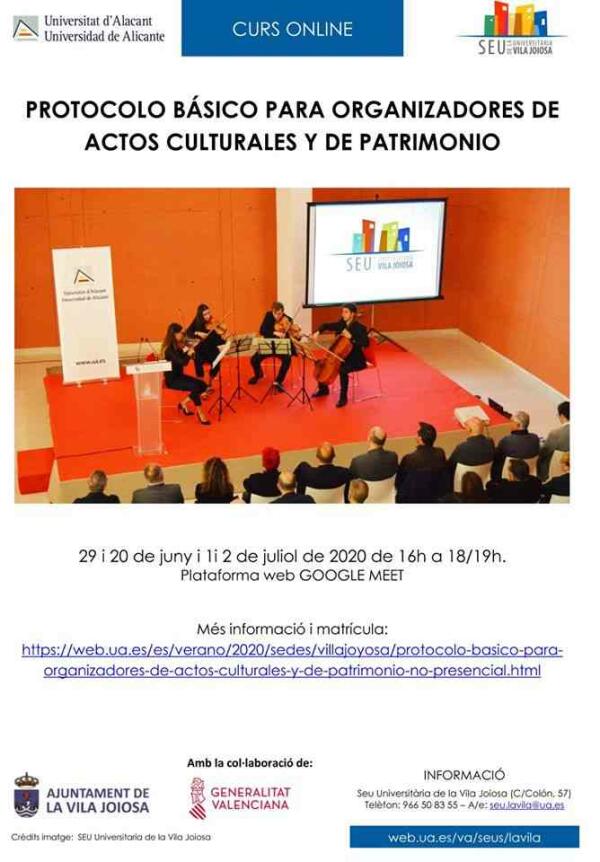 La UA oferta un curso de verano para organizadores de actos culturales y patrimonio