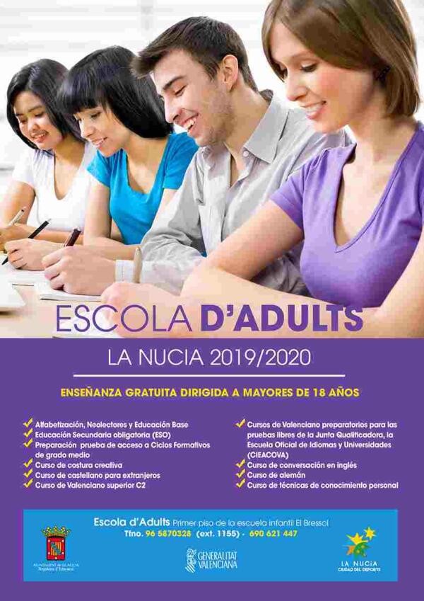 Matrícula abierta en la “Escuela de Adultos” en La Nucía 