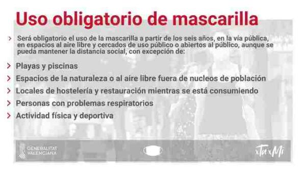 El Ayuntamiento de l&rsquo;Alf&agrave;s informa del uso obligatorio de la mascarilla.