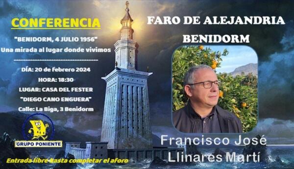 Francisco José Llinares Martí es el conferenciante esta semana en El Faro de Alejandría 