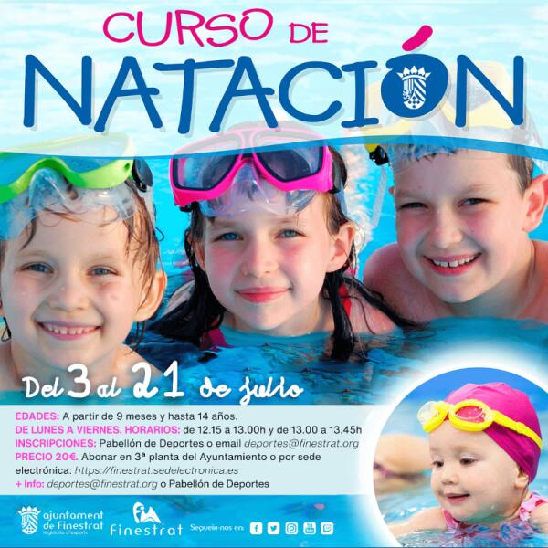 INSCRIPCIONES ABIERTAS PARA LOS CURSOS DE NATACIÓN Y LAS CLASES DE AQUAGYM EN LA PISCINA MUNICIPAL DE FINESTRAT