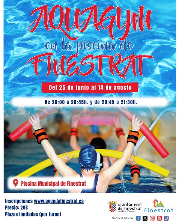 EL LUNES 2 DE JUNIO COMIENZA LA INSCRIPCIÓN PARA LOS CURSOS MUNICIPALES DE NATACIÓN Y AQUAGYM EN LA PISCINA MUNICIPAL DE FINESTRAT