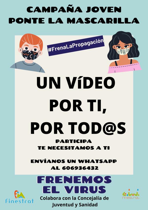 Finestrat lanza una campa&ntilde;a de concienciaci&oacute;n dirigida a los j&oacute;venes para cumplir la norma de llevar mascarilla y mantener la distancia social de seguridad..