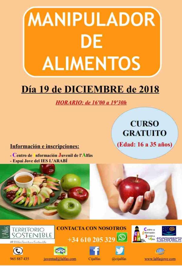 Alfaz &middot; Juventud organiza una nueva edici&oacute;n del curso de manipulador de alimentos 