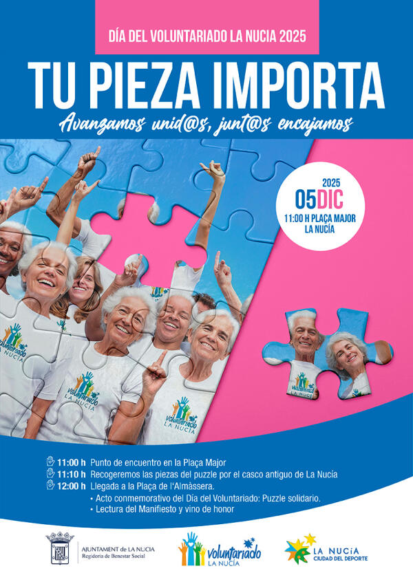 La Nuc&iacute;a conmemora ma&ntilde;ana el &ldquo;D&iacute;a del Voluntariado&rdquo; con un puzle solidario