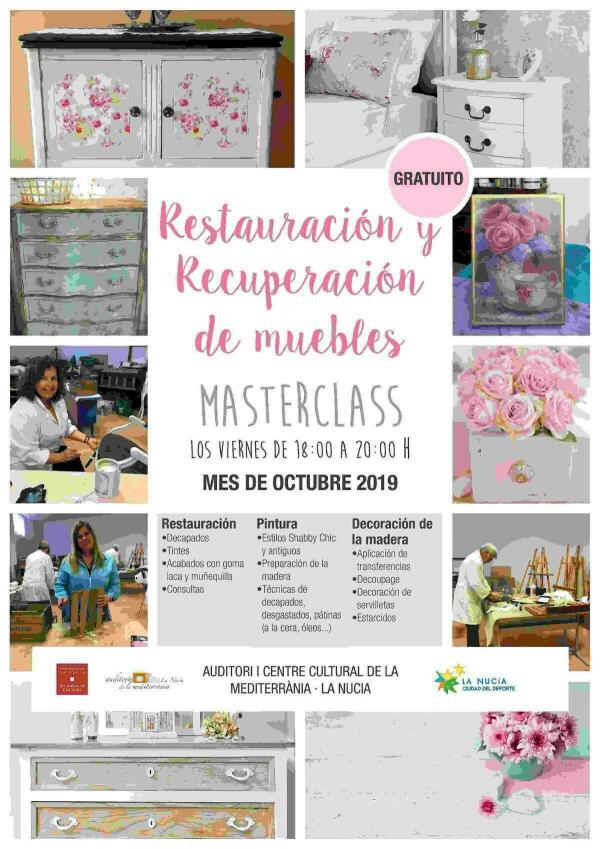 La Nucía · Másterclass gratuita de “Restauración de muebles” en l’Auditori