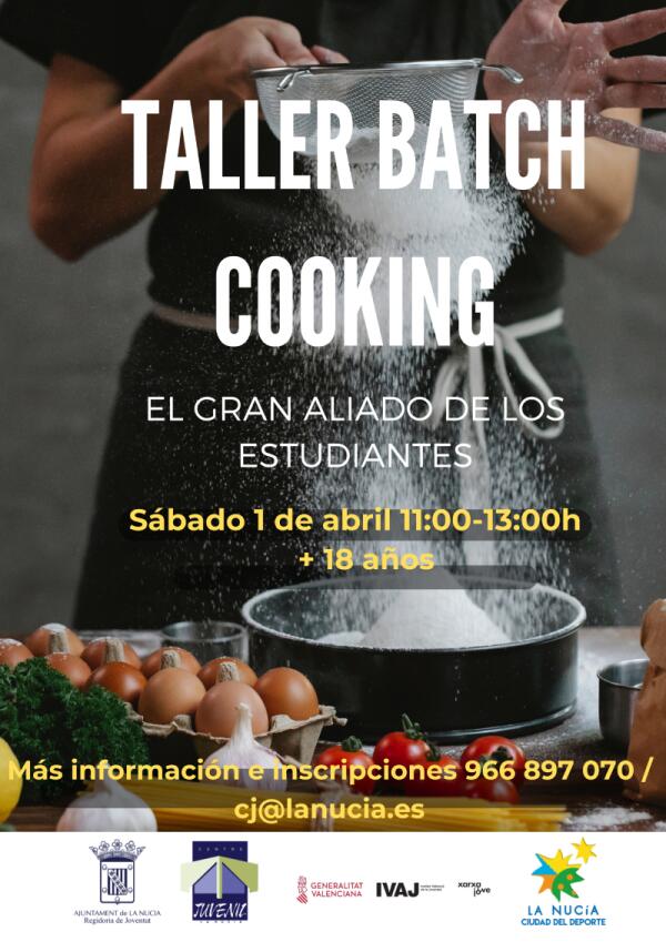 Juventud organiza un “curso de cocina planificada” gratuito 