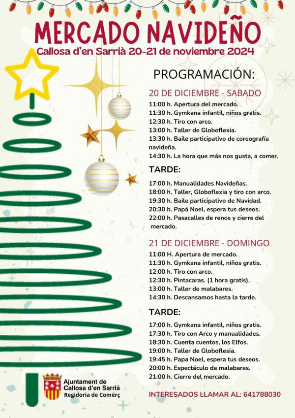 Callosa d’en Sarrià celebra este fin de semana su Mercado Navideño 