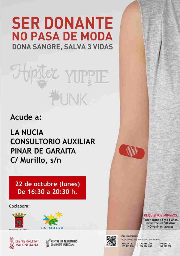 La Nuc&iacute;a &middot; Donaci&oacute;n de Sangre en el Consultorio de Pinar este lunes