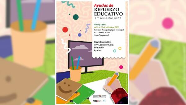 Benidorm reedita las ayudas de refuerzo educativo que llegarán a 326 alumnos de Primaria y ESO