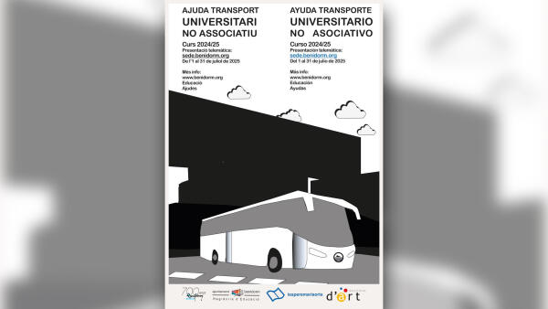 Educación abre la solicitud de ayudas al transporte de jóvenes benidormenses que van a la universidad 