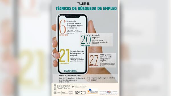 El Pacte per l’Ocupació organiza en Benidorm cuatro talleres sobre técnicas para mejorar la búsqueda de empleo 