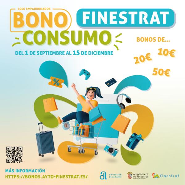 FINESTRAT SIGUE APOYANDO SU OFERTA COMERCIAL LOCAL CON EL BONO CONSUMO ACTIVO HASTA EL 15 DE DICIEMBRE