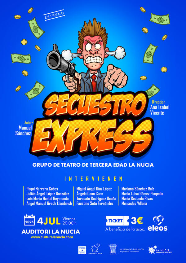 Este viernes estreno de “Secuestro Exprés” por el grupo de teatro 3ª Edad 