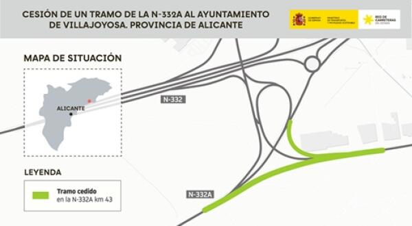 Transportes cede al Ayuntamiento de Villajoyosa un tramo de la carretera N332a 