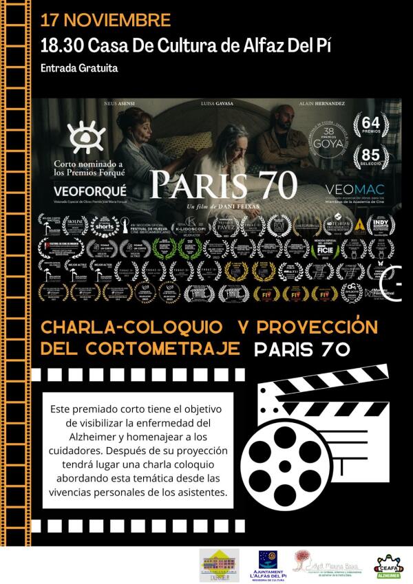 AFA Marina Baixa presenta en l'Alfàs el cortometraje 'PARIS 70' 