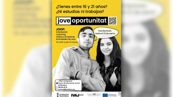 Juventud participa en el programa JOOP-Jove Oportunitat, que ayuda a los jóvenes a construir su propio proyecto de vida 