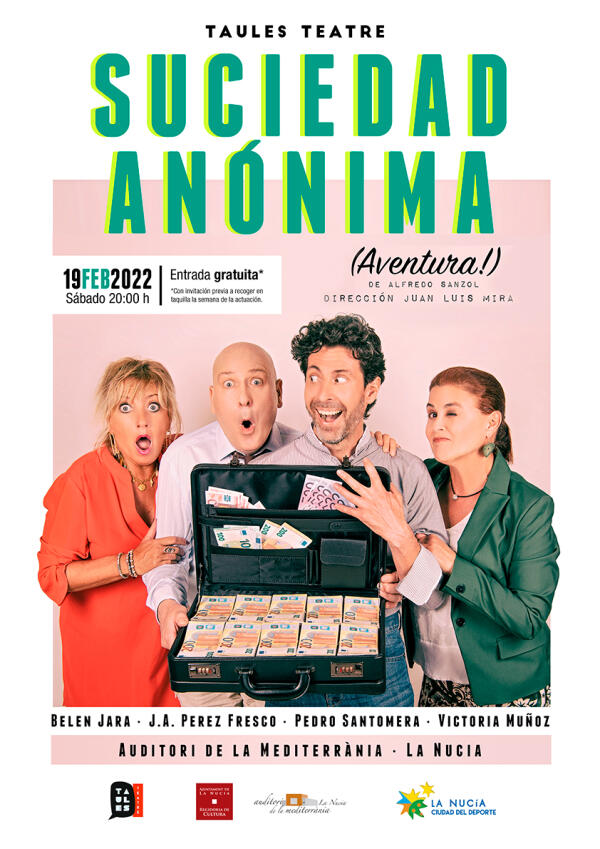 Teatro gratuito en l’Auditori con la comedia “Suciedad Anónima”