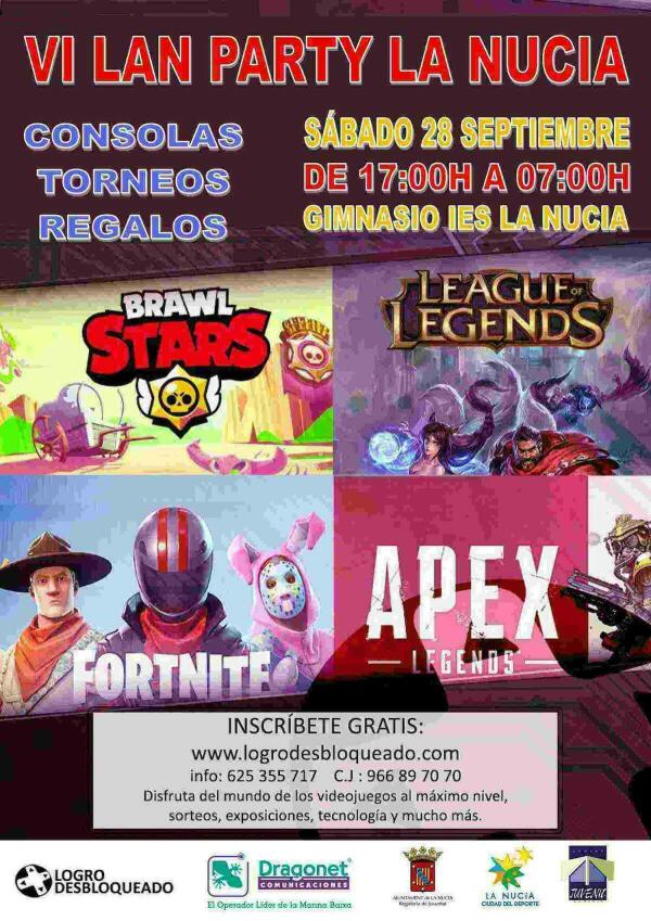 La VI #PartyTecnológicaLaNucía contará con 6 Campeonatos de Videojuegos 